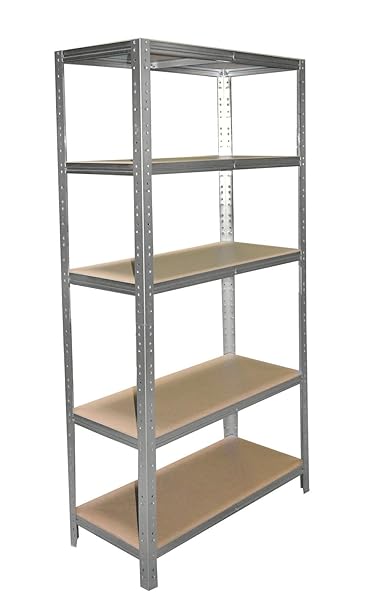 Schwerlastregal 180 x 70 x 30 cm mit 5 Böden Stecksystem aus Metall verzinkt: Metallregal geeignet als Kellerregal, Lagerrega