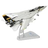 F-14 Tomcat VF-84 Jolly Rogers 1/72 Scale Die-Cast Metal Fighter Jet Model | Pre-Built model with Detachable Missiles and Adjustable Tail Fins Military Enthusiasts Gift