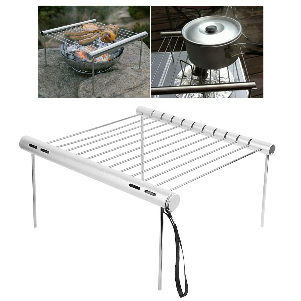 Camping Grill Campfire Grill Grate Over Fire Pit Camping Cooking Gear Camping Grate Bitty Big Q Folding Grill Backpack Grill Grate,Stainless Steel Charcoal Barbeque Grill Portable Folding Grill