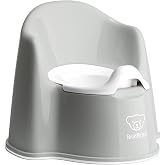 BabyBj&ouml;rn Potty Chair, Gray/White Potty Training Toilet, Easy-to-Clean, Removable Inner Potty, Non-Slip