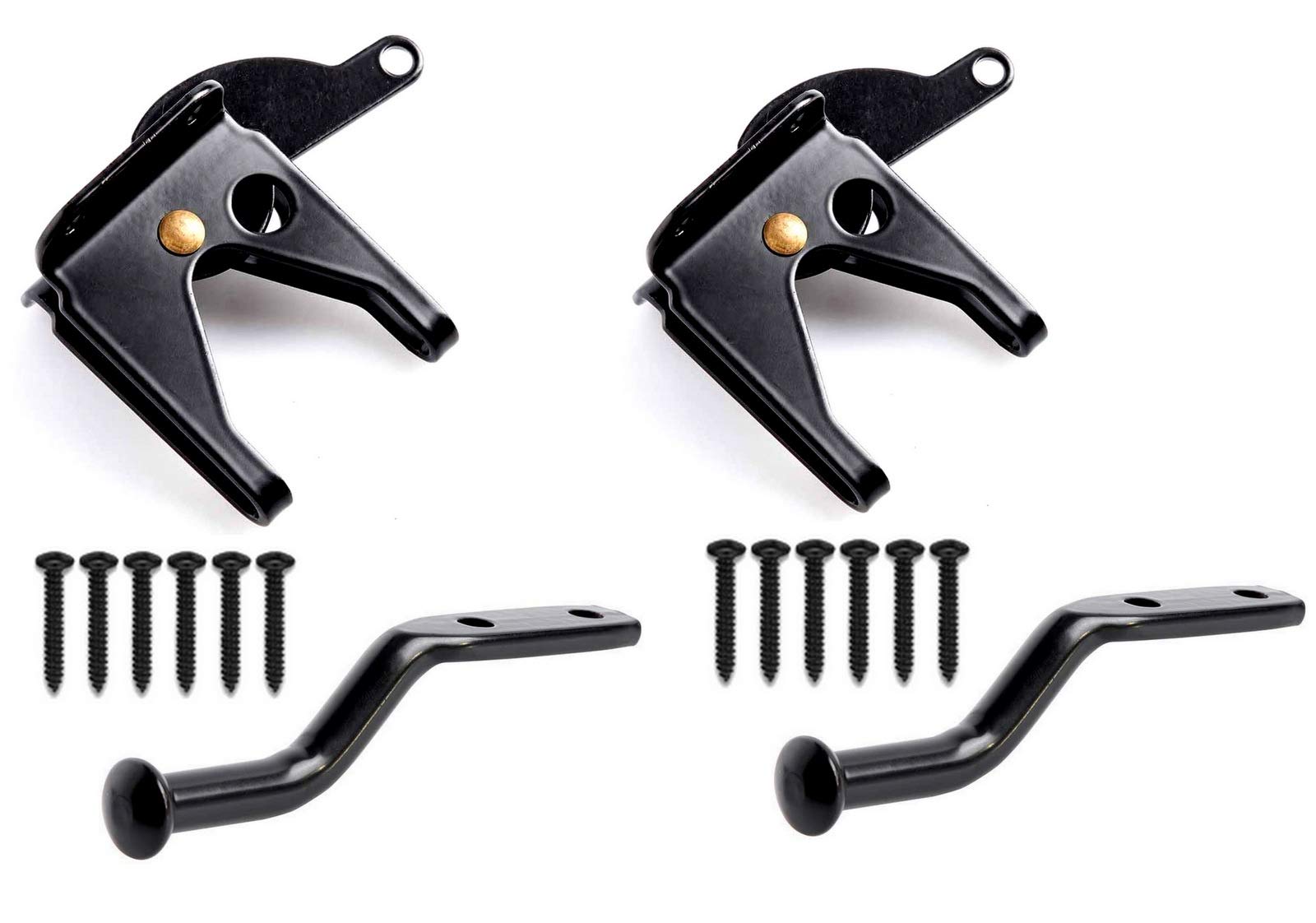 2 Set BullDog Hardware Self-Locking Gate Latch