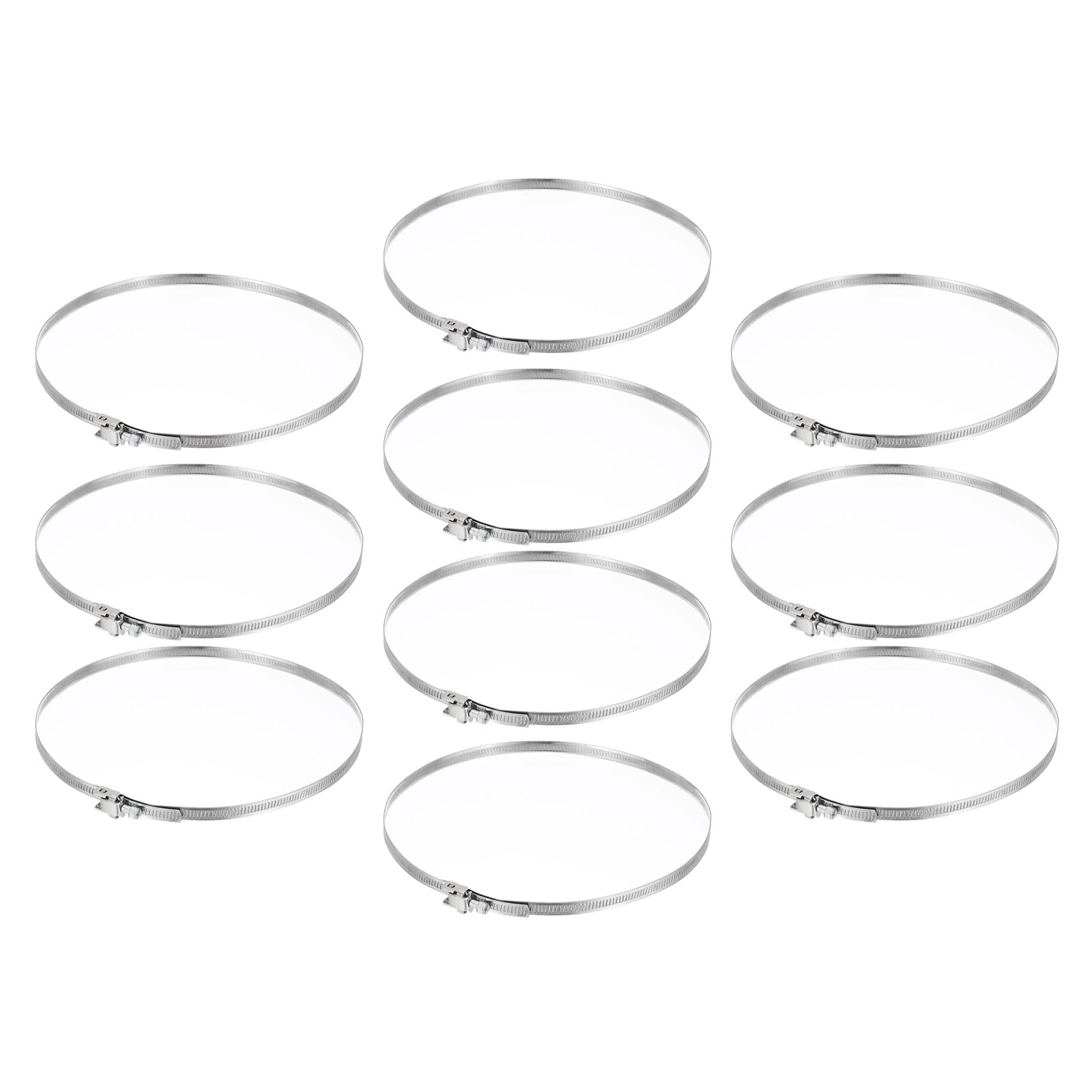 PATIKIL 8 Inch Adjustable Pipe Hose Clamp, 10 Pack Stainless Steel Air Ducting Clamp Worm Gear Drive Hose Clamps Pipe Clamp for Ventilation Duct (50mm-215mm)