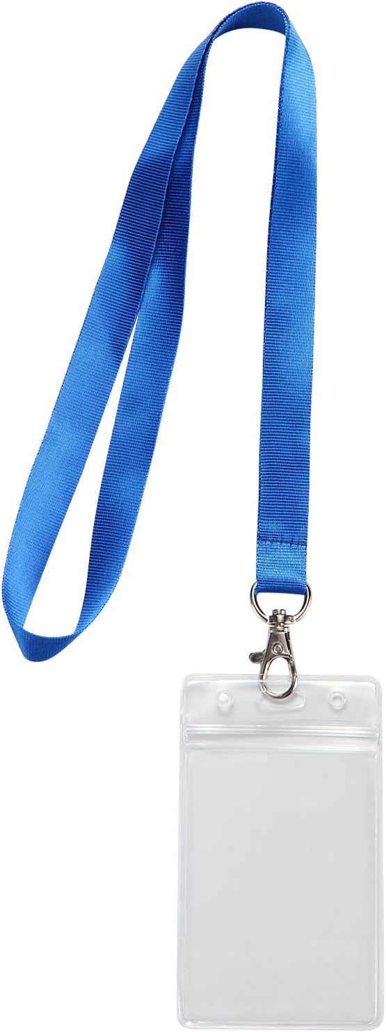 Vertical Strap Badge Card Holder with Blue Lanyard 10 Pack - Image 4