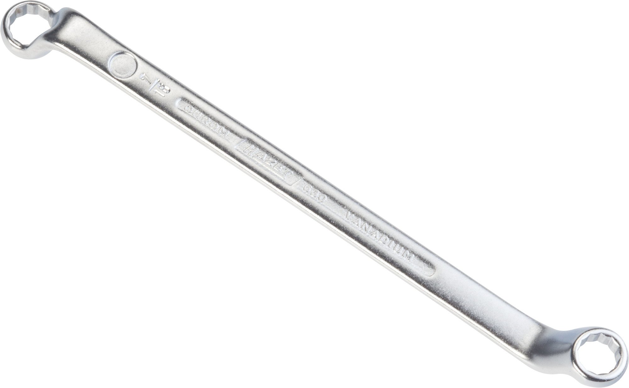 HAZET 630A-3/8X7/16 200 mm 12-Point Profile Polished Head Double Box-End Wrench - Chrome-Plated