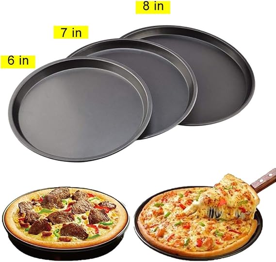 Carbon Steel Pizza Tray Bread Cake Tray, Various Sizes, AntiStick
