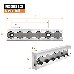 SALUINOKI 6" L-Track Rail Silver 4 Pack, Aluminum