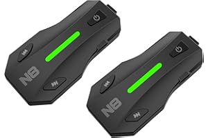 N8 8 Riders Mesh Motorcycle Helmet Communication System, Motorcycle Bluetooth Headset V5.4 with Audio Multitasking/Music Shar