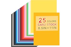 BUPETE 8.5" X 11" Colored Cardstock, 25 Colored Construction Paper Card Making Supplies, 180gsm/65lb Cardstock Printing Paper for Printer, Invitations, Scrapbooking, Diy Crafts, Decoration (25 Sheets)