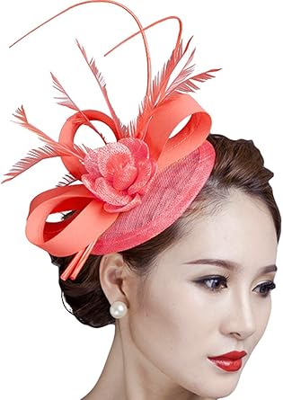 coral pillbox hat