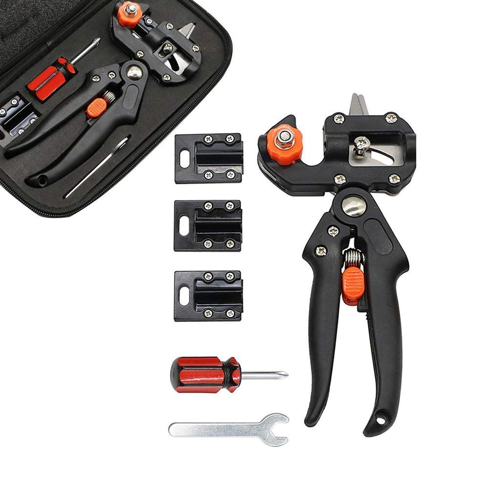 ALIXIN-CP089 Garden Fruit Tree Professional Pruning Shears Grafting Cutting Tool With 3 Replaceable Blades,Phillips Screwdriver and Wrench,Plant Branch Twig Vine Fruit Tree Cutting Scissors Shear.