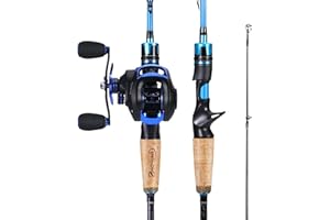 Sougayilang Fishing Rod and Reel Combo, Medium Heavy Fishing Pole with Baitcasting Reel Combo, 2-Piece Baitcaster Combo