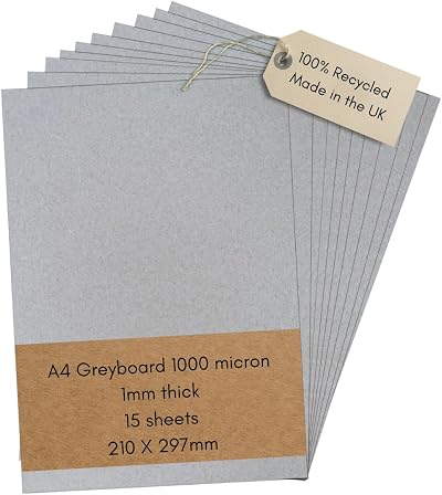 BCreativetolearn A4 Greyboard 15 Sheets 1mm Thick Recycled Mount Board