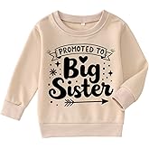 Blithestars Promoted to Big Sister Sweatshirt Toddler Girl Announcement Shirt Big Sis Crewneck Pullover Long Sleeve Fall Tops