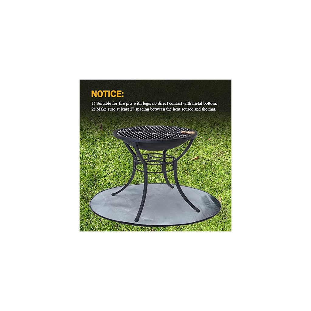 ROLOWAY Fire Pit Mat for Deck, (36 inch) Patio Fire Pit Pad, Fireproof