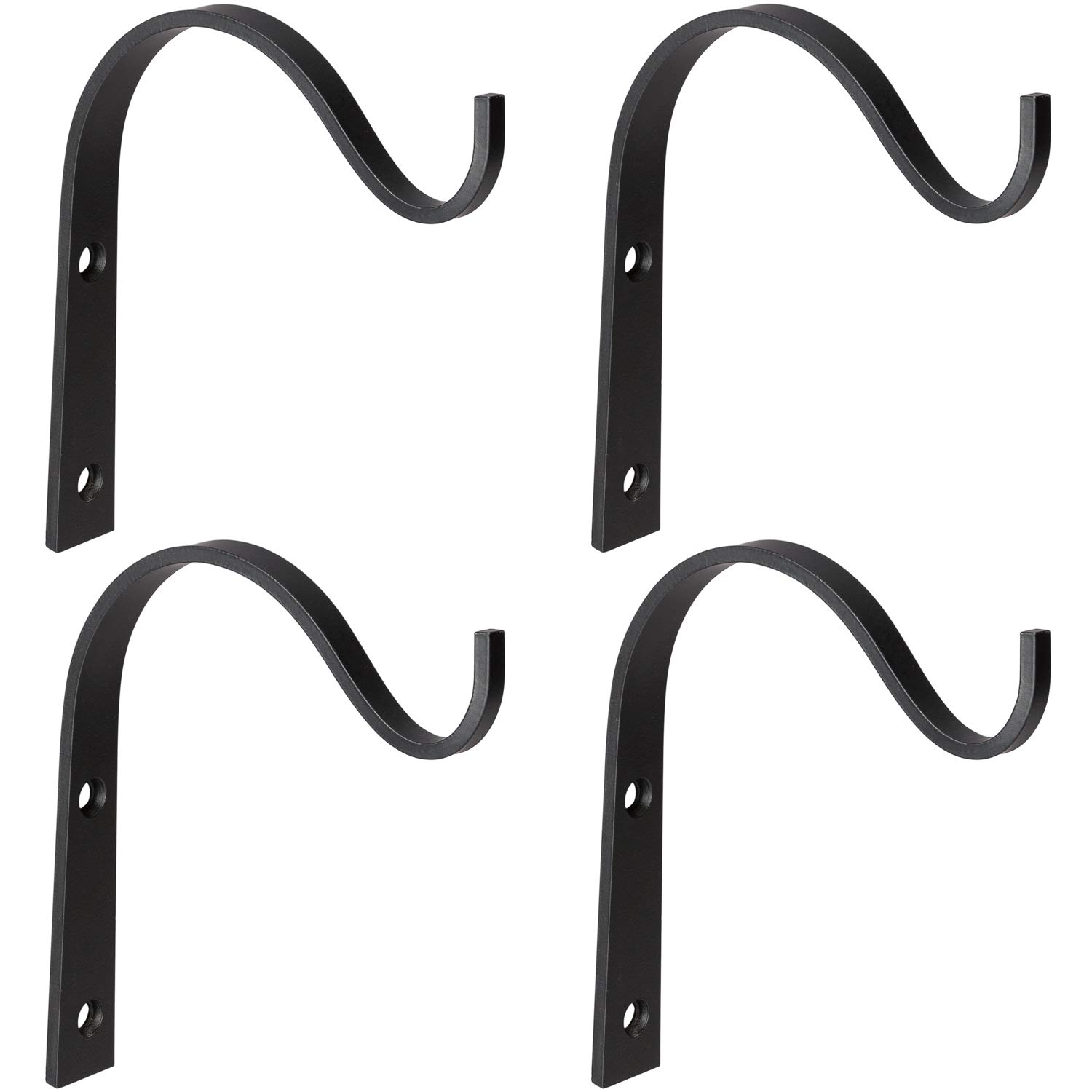 Mkouo 4 Pcs Hanging Basket Brackets Iron Wall Hooks for Hanging Lantern, Bird Feeders, Wind Chimes, Plant Planter, Coat
