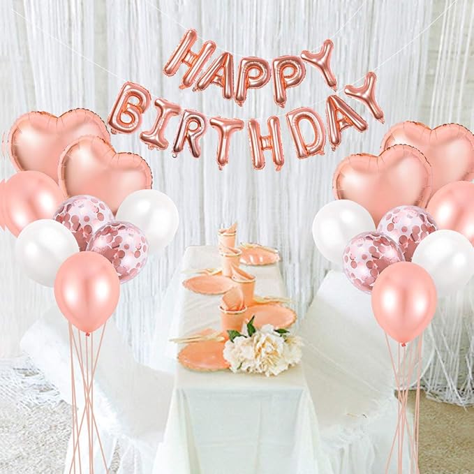 Loisirs Creatifs Aivatoba Ballons Anniversaire Rose Gold Kit Decorations Anniversaire Happy Birthday Ballons Rose Or Feuille Confettis Ballons Chiffre Feuille Nappe Pour Fille Deco Anniversaire 18ans 30ans Fete Cuisine Maison Groupisd Com