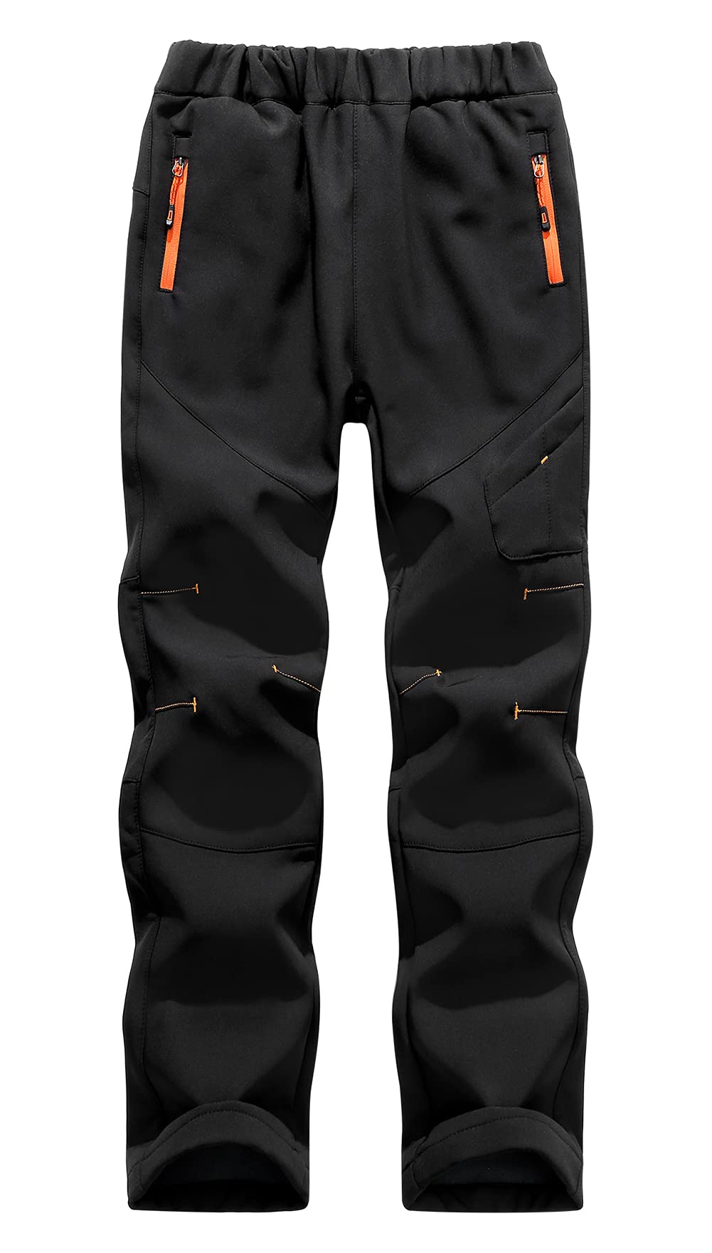 Happy Cherry Kid’s Waterproof Windproof Polar Fleece Softshell Trousers for Hiking Walking Outdoor Black 7-8 Years