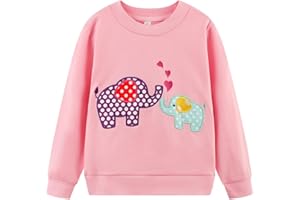NUBEEHOHO Toddler Girls Sweatshirts Baby Crewneck Pullover Long Sleeve Shirts Kids Winter Casual Tops Clothes 2T-7T