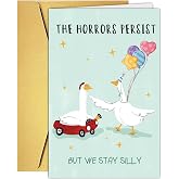 Bhiosng Funny Silly Goose Birthday Card for Men Women, Humorous Birthday Card for Goose Lover Husband Wife Boyfriend Girlfriend Partner.