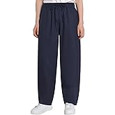 Weintee Women's Petite Linen Pants Barrel Leg