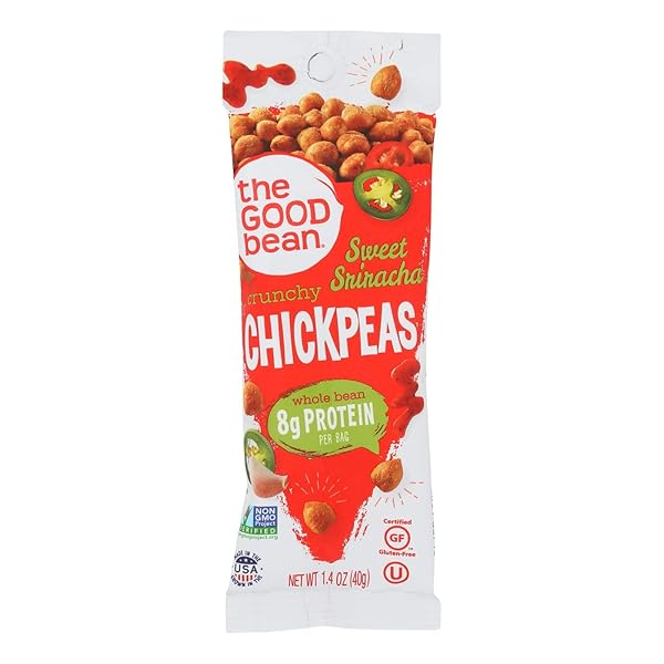 SWEET SRIRACHA CHICKPEAS WHOLE BEAN SNACK, 12 BAGS/EACH NET WT 1.4OZ