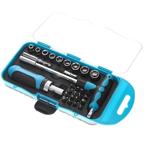 29pcs/set T Type Handle Hexagon Spanner Wrench Ratchet Screwdriver Tool Kit