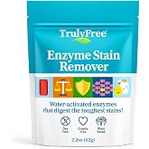 Truly Free Plant Based Enzyme Laundry Stain Remover - 50 Scoops | Laundry Stain Remover for Blood, Grass, Pet Urine &amp; Odor, Biological Washing Powder for Clothes, Couch Fabric