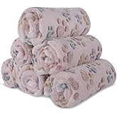 BVAGSS 6 Pack Small Dog Blanket, Super Soft Warm Pet Cover Blankets, Paw Print Puppy Fleece Flannel Blanket for Small Medium Dogs and Cats MW003