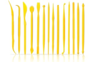 14pcs Plastic Clay Tools for Kids, Double-Ended Polymer Clay Tool Set Modeling Clay Sculpting Tools for Pottery Sculpture Cer