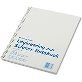National Engineering and Science Notebook, Quadrille Rule (10 sq/in), White Cover, (60) 11 x 8.5 Sheets