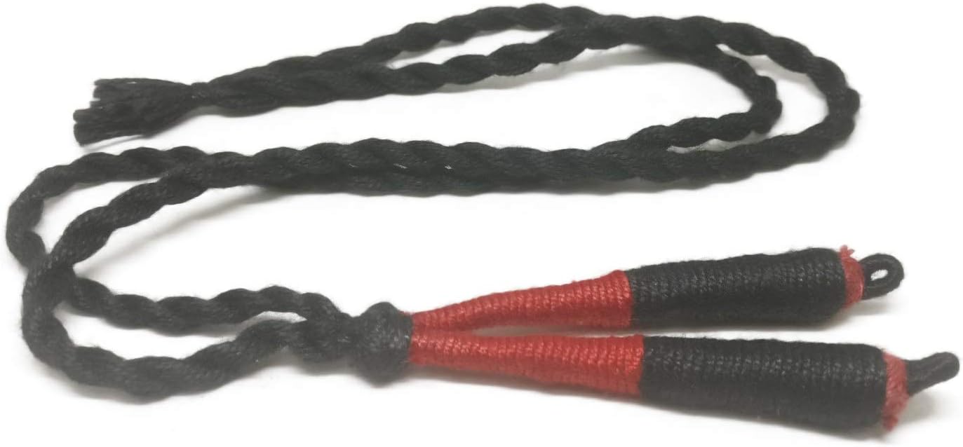 Aumni Crafts Handmade Jewellery Making Cotton Dori Adjustable Back Rope 1cm 17inch (Pack of 5 Pieces) [Color 4-> Black & Red]