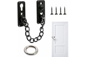 1PCS Door Chain Lock, Stainless Steel Door Security Chain Lock, Anti-Theft Safety Latch with Spring Button Safety Buckle and 