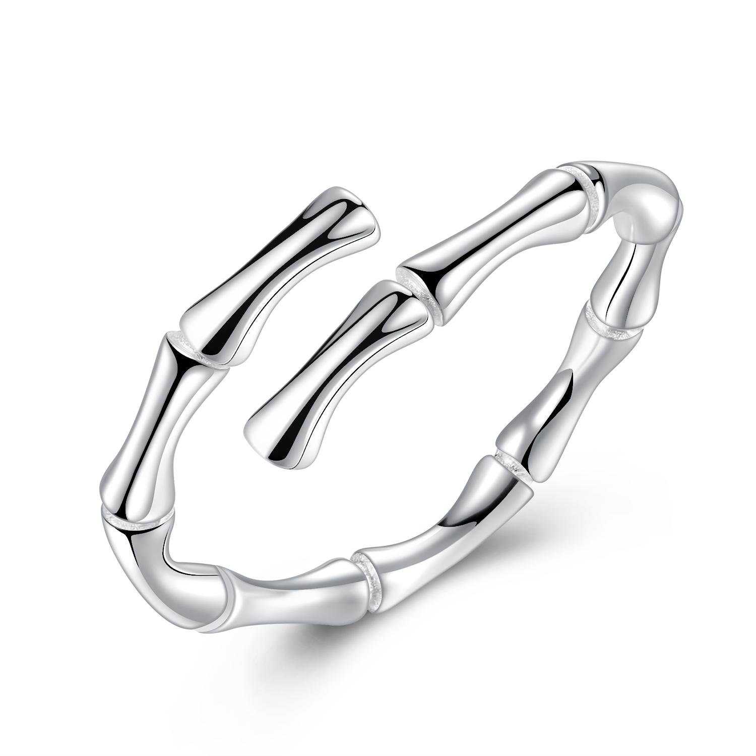 VIKI LYNN Women Girls 925 Sterling Silver Bamboo Bone Adjustable Ring
