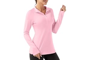FKEEP Women's Polo Shirts Long Sleeve UPF 50+ Sun Protection Tennis Golf Workout Tops Sport Zipper V Neck