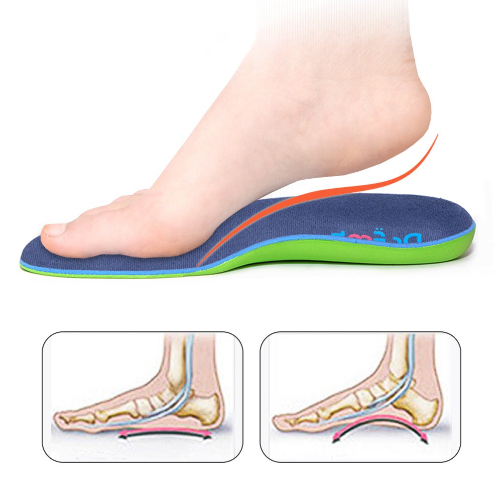 Dr. Foot\'s Orthotics Insoles for Flat Feet - Help against Plantar Fasciitis, Heel Pain and Pronation. Diabetic Anti-Sweat Foam high Arch Support Feet Inserts for Men and Women (M - W9-10.5 | M7.5-9)