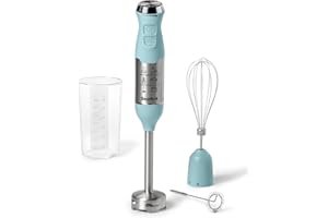 Starfrit 3-in-1 Hand Blender - Removable Blending Arm - Whisk & Frother Attachments - Turbo and Regular Speeds - 150W - Blue
