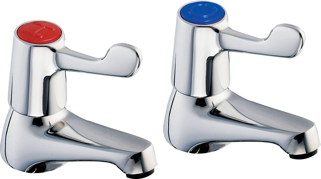 Deva DLT101 Lever Action Chrome Basin Taps 3 inch Lever