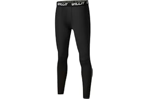 Willit Boys' Leggings Quick Dry Youth Compression Pants Basketball Sports Tights Kids Base Layer
