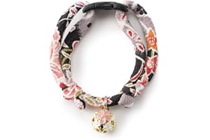 NECOICHI Chirimen Sakura Cat Collar (Black)
