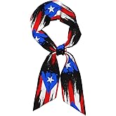 Puerto Rico Flag Abstract Art Women'S Luxury Satin Silk Scarf for Hair Neck Purse - Soft Lightweight Sun Protection Bandana Accessory with Glossy Finish for Summer Handbag Decoration