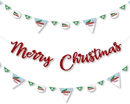 Amazon Com Big Dot Of Happiness Merry Little Christmas Tree Red