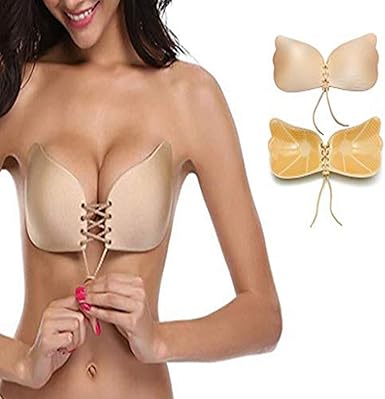 Amazon.com: Mujeres brasier Invisible cordón brasier Push-Up brasier sin tirantes adhesiva reutilizable, D, Color piel (nude): Clothing