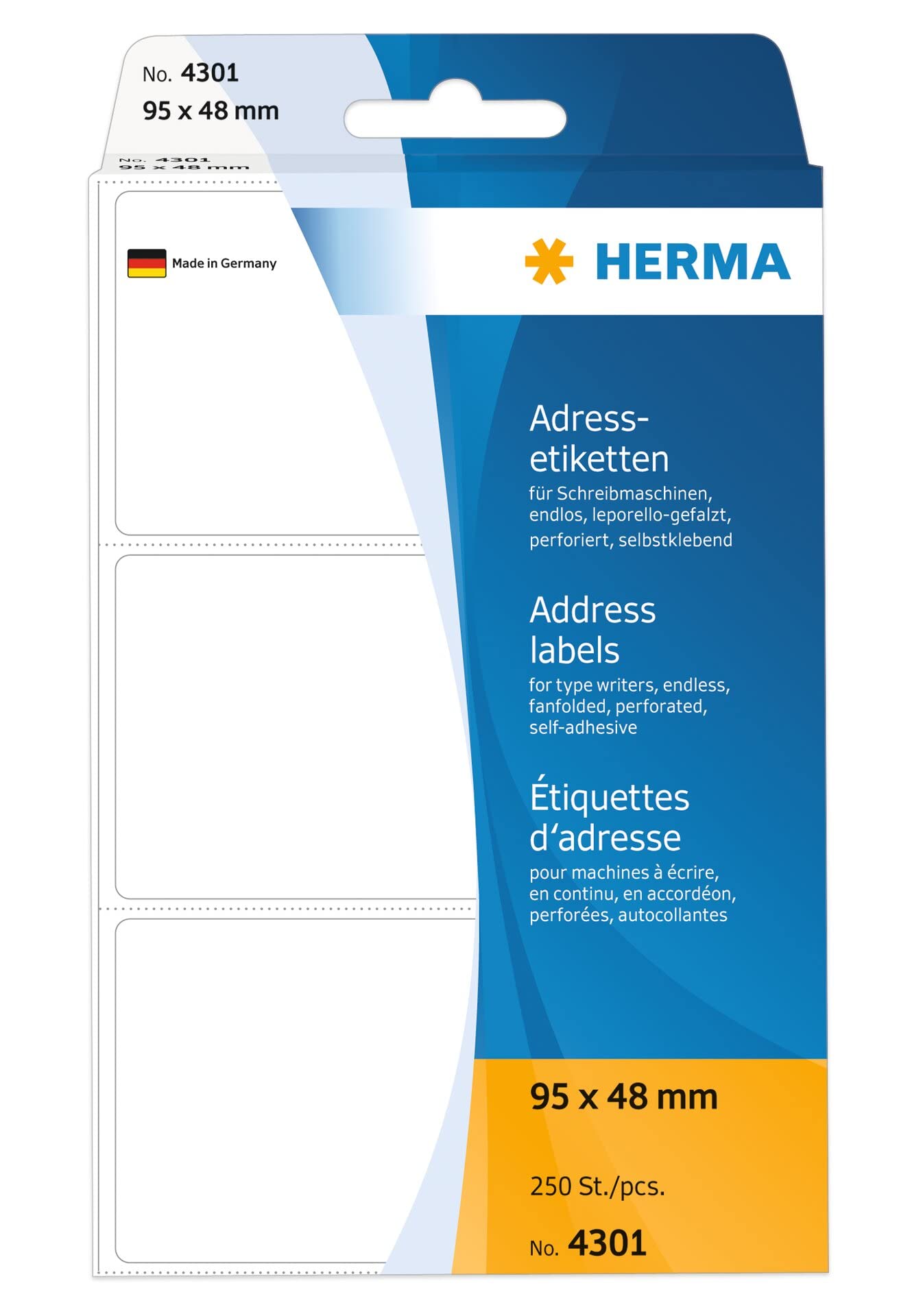 Herma 95 x 48 mm Paper Matt Address Labels - White (Pack of 250)