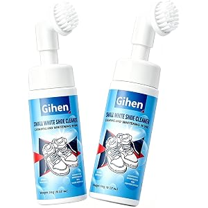 Gihen Shoe Cleaner Kits (9.17 oz), Water-Free Foam Shoe Cleaner with Shoe Brush and Shoe Cloth, Sneaker Care