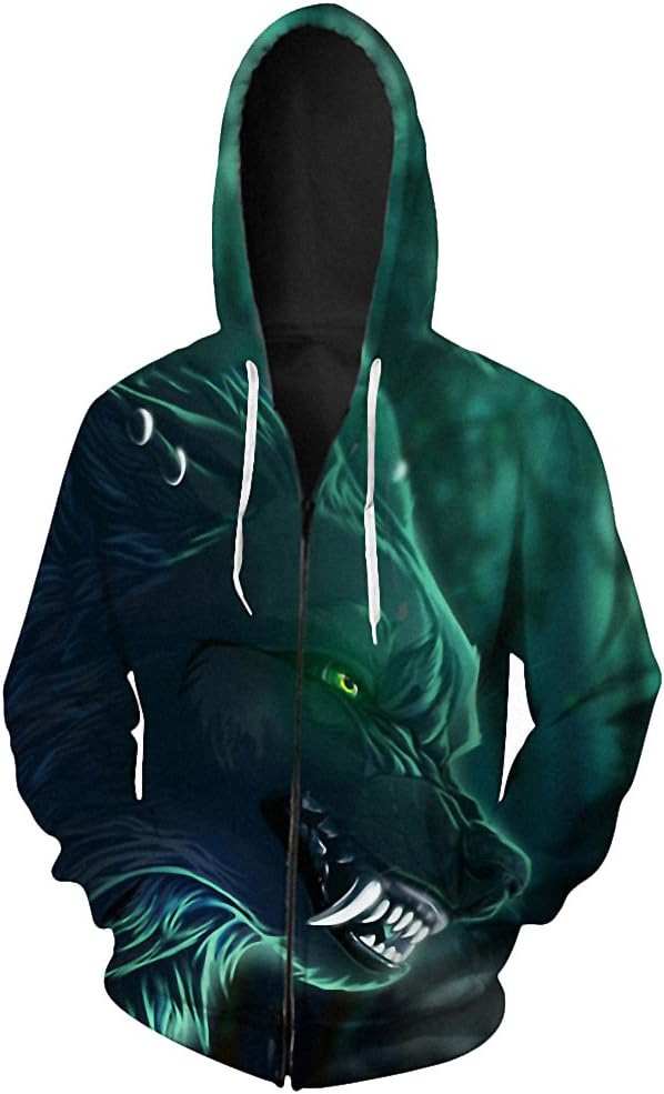 3D Wolf Print Hoodies Fitness Sweatshirt Men Autumn Winter Harajuku Hoodie Tracksuits Pullovers