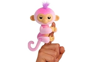 Fingerlings 2023 New Interactive Baby Monkey Reacts to Touch – 70+ Sounds & Reactions – Harmony (Pink)