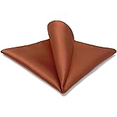 S&W SHLAX&WING Mens Pocket Square Solid Color Plain Blue Red Grey Large for Suit