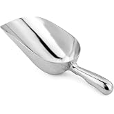 New Star Foodservice 34547 Round Bottom Bar Ice Scoop, 24-Ounce, Silver | One-Piece Cast Aluminum, Flour Utility Scoop, Hand Wash Only