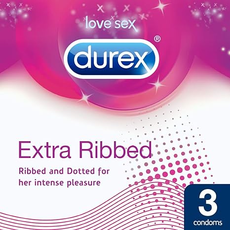 Durex Condoms, Extra Ribbed-3 Count