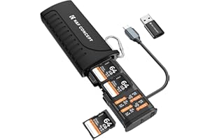 K&F Concept 2-in-1 SD Card Reader Adapter and Memory Card Case, UHS-II/SD 4.0/Micro SD/USB 3.1 Type-C Dual Slots High-Speed F